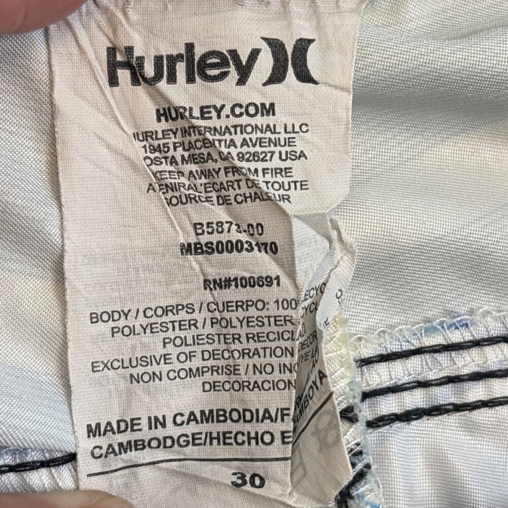Hurley Board Swim Trunks Shorts Colorful Striped Logo Pocket Tie - Picture 4 of 11